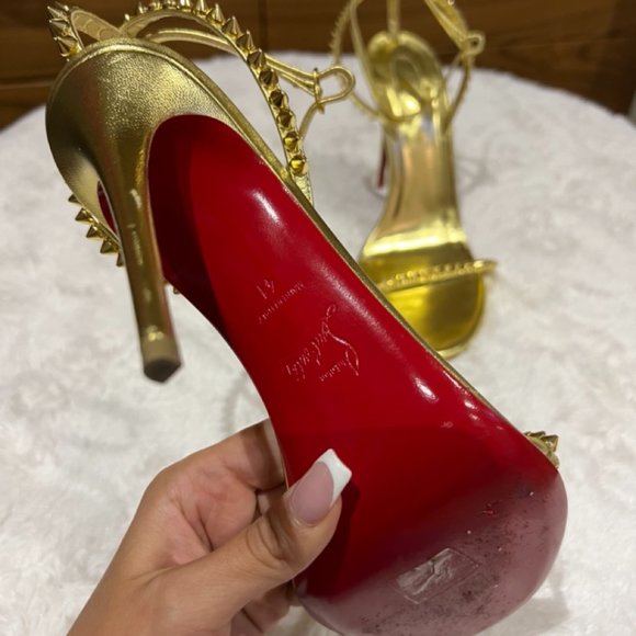 LOUBOUTIN SO ME GOLD HEEL SIZE 41 - Picture 3 of 5